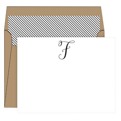 10ct 'F' Monogram Die Cut Social Set Collections White