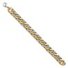 Chisel Stainless Steel Polished Yellow IP-plated with Cubic Zirconia 14mm 9" Curb Link Bracelet - 3 of 4