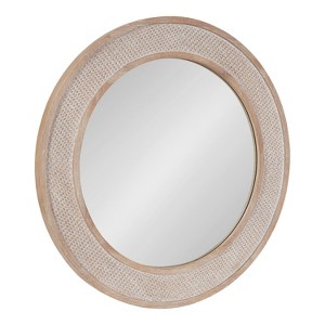 Kate and Laurel Cannondale Round Wood Round Mirror, 28" Diameter, Natural - 1 of 4