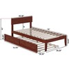 AFI Furnishings Boston Twin Bed with Twin Trundle in Walnut - 3 of 4
