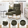CAVINAS Modern Rocking Chair, Teddy Fabric Accent Chair with Side Pocket and Wooden Legs for Bedroom, Living Room - 2 of 4