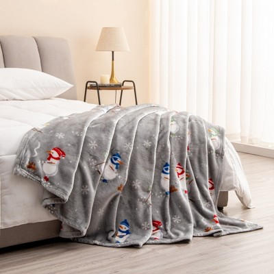 Velvet Plush Fleece Holiday Printed Warm and Cozy Throw Blanket - Great Bay Home