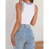 Summer Tank Tops for Women Clolor Block Tank Tops Slim Fit Rib Tank Tops Muticolor Cuff Tops Wide Strape Cami Tops Athletic Tank Tops - 4 of 4