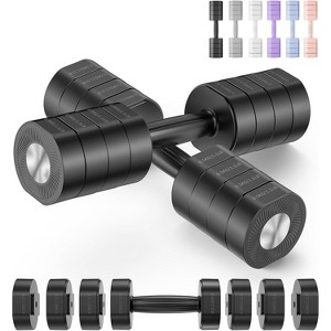 4-in-1 Adjustable Dumbbell Set for Women, 2.2-8.8LB Macaron Colored Weights with Anti-Slip Grip, Home Gym - 1 of 4