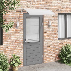 vidaXL Door Canopy Grey and Transparent Polycarbonate, ABS, Aluminum - 1 of 4