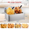 Stainless Steel Electric Deep Fryer - 10 L x 2 Capacity with Adjustable Temperature Control, Ideal for Crispy Buffalo Wings, Shrimp, Nuggets - 3 of 4