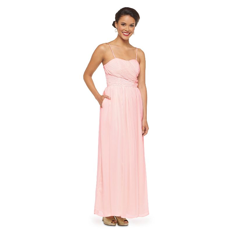 Women's Plus-Size Chiffon Strapless Maxi Bridesmaid Dress Porcelain Pink 22W - TEVOLIO&#153, 3 of 9