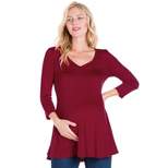 24seven Comfort Apparel Women's Maternity V-Neck Tunic Top