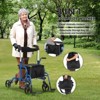 Elderly Walking Aid with Seats, 3-in-1 Walking Wheelchair Combination, with 8" Anti-slip Wheels, Reversible Backrest, and Detachable Footrest - 3 of 4