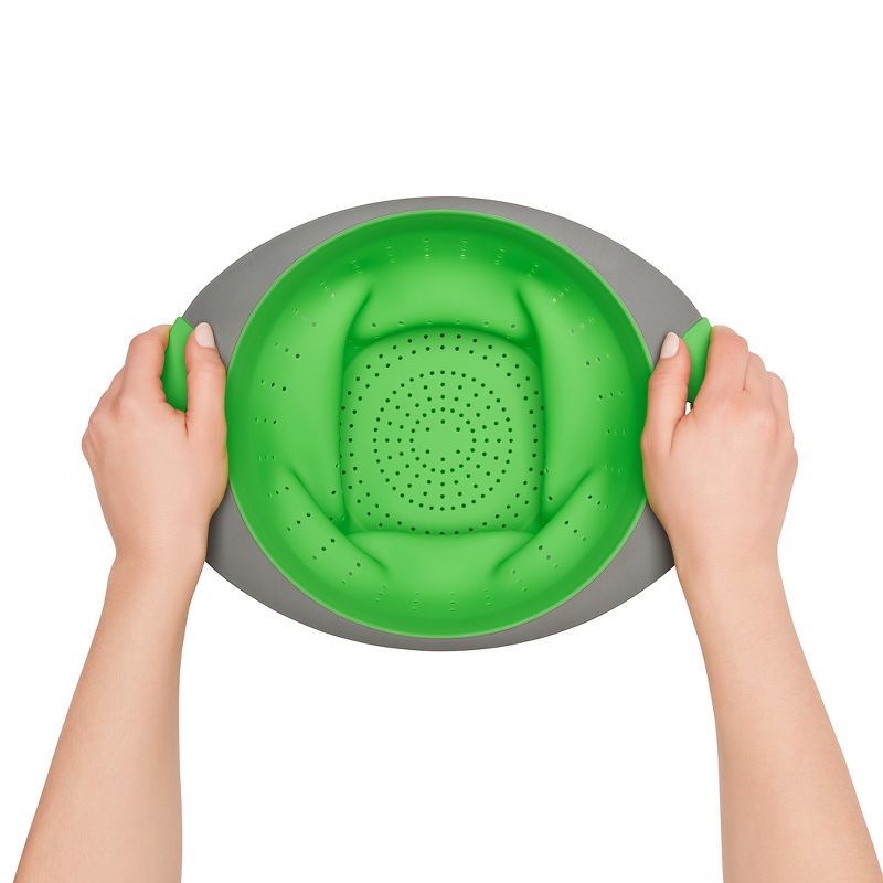 OXO 3.5qt Colander with Handle Green, 4 of 8