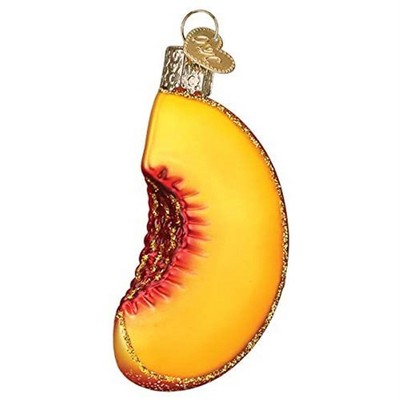 Old World Christmas Glass Blown Ornament for Christmas Tree, Peach Slice