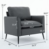 VASIP Nordic Retro Cat Paw Sofa Chair, Leather Upholstered Single Seater(1PC), Light Luxury Accent Chair for Living Room, Bedroom,Cream White - 2 of 4