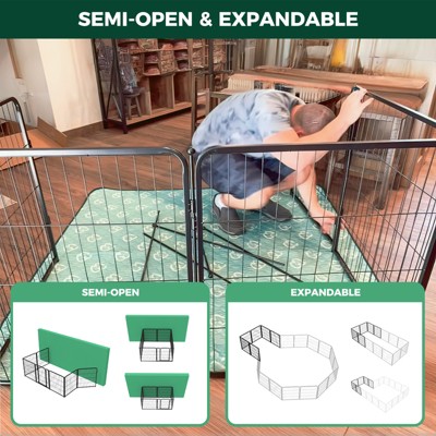 Black 24-Inch 8-Panel Metal Indoor Dog Playpen