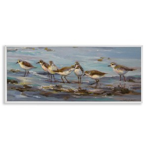 Stupell Industries Sandpiper Flock on Shore Black Framed Giclee Art - 1 of 4