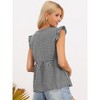 INSPIRE CHIC Women's Summer Gingham Sleeveless V Neck Peplum Casual Plaid Blouses - 3 of 4