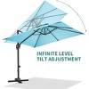 10FT Cantilever Umbrella With Base, Square Single Top Outdoor Umbrella With 360-Degree Rotation, Offset Patio Umbrella for Backyard, Deck, Pool - 4 of 4