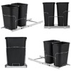 Dual 35QT Pull-Out Kitchen Trash Can Space-Saving Under Cabinet Waste & Recycling Bin Dual with Damping Fits Cabinets - 3 of 4