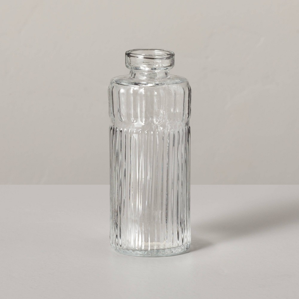 Medium Ribbed Clear Glass Bud Vase - Hearth & Hand™ with Magnolia