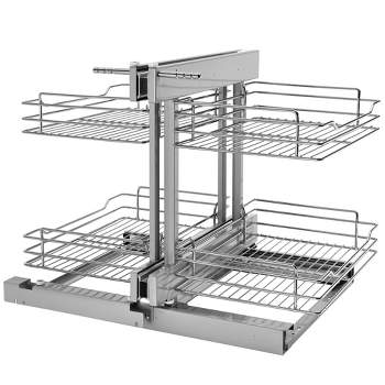 Rev-A-Shelf 5PSP-15-CR Chrome Blind Corner 4 Shelf Slide Out Kitchen Cabinet Organizer