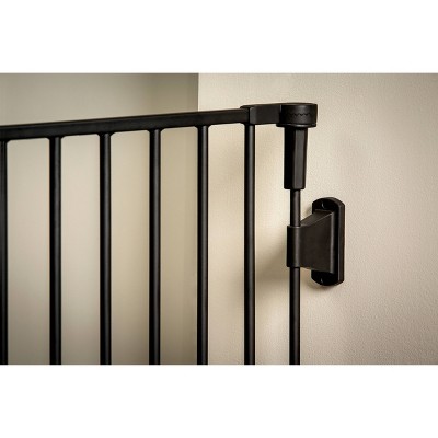Black Steel Widespan Safety Gate with Walk-Through Door