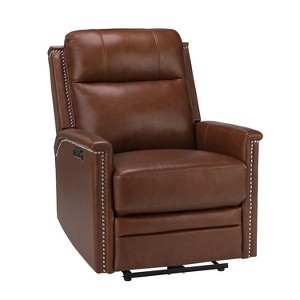 Ottfried Genuine Leather Power Recliner | ARTFUL LIVING DESIGN - 1 of 4
