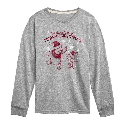 Boys' - Winnie the Pooh - Pooh & Piglet Wishing for a Merry Christmas Long Sleeve Graphic T-Shirt - image 1 of 4