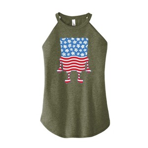 Women's - SpongeBob SquarePants - Silhouette Stars Stripes Graphic High Neck Tank - 1 of 3