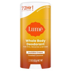 Lume Whole Body Women's Deodorant - Invisible Cream Stick - Aluminum Free - Toasted Coconut Scent - 2.2oz - 1 of 4