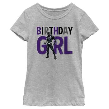 Girl's Marvel Birthday Girl Black Panther T-Shirt