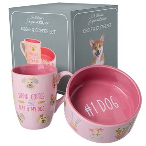 The Lakeside Collection Pet Lover Dog Bowl & Coffee Mug Matching Gift Set - 1 of 4
