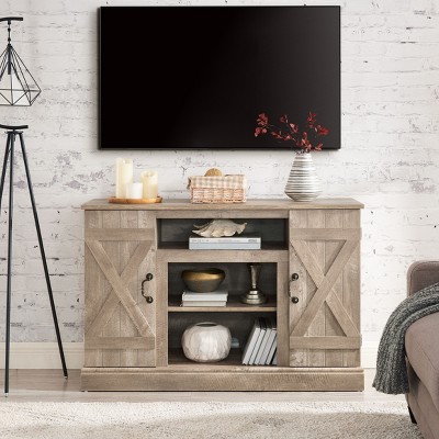 CAVINAS TV Stand Farmhouse TV Stand Classic Entertainment Center with Storage Space for TV up to 50"