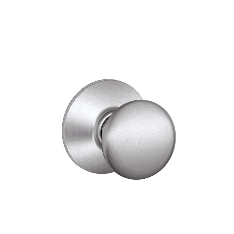 Schlage Plymouth Satin Chrome Passage Door Knob Right or Left Handed, 1 of 2