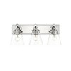 Harper 3-Light Vanity Bath Light - Dimmable Glass Shades, Brushed Nickel, 23" Wide - 2 of 4