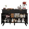 Buenhomino 48" Buffet Cabinet with Storage, Farmhouse Sideboard Buffet w/2 Drawers and 3 Doors, Wood Coffee Bar Cabinet with Adjustable Shelves - 2 of 4