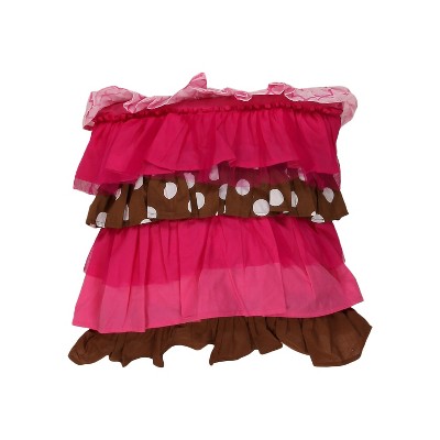 Bacati - Lady Bugs Pink/Choc Throw Pillow