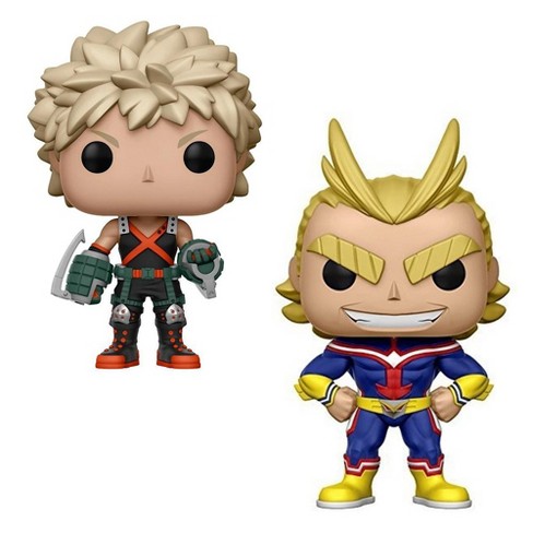 4 hero academia pop, 2 pack online UA pop, action figure, UA backpack and shirt