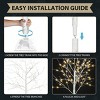 Set of Lighted Birch Tree, 4FT 48 LED/5FT 72 LED/6FT 96 LED Artificial Tree with Warm White Lights, Christmas Tree for ?Decoration Inside and Outside - 3 of 4