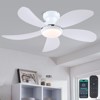 42 Inch White Low Profile Ceiling Fan with 5 ABS Blades Reversible DC Motor with Remote and APP Control for Living Room Bedroom - 2 of 4