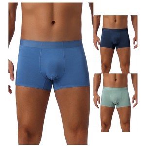 INSPIRE CHIC Men's 3 Pack Soft Solid Color Regular Fit Boxer Briefs - 1 of 4