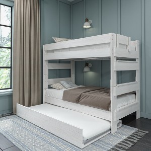 Max & Lily Solid Wood Modern Farmhouse Twin over Twin Bunk Bed with Trundle - 1 of 4