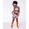 Deux par Deux Girl Printed Swim Shorts Butterflies on Multicolored and Black Background - 2 of 4