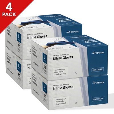 FifthPulse Bulk Navy Blue Nitrile Exam Gloves, Perfect for Cleaning, Cooking & Medical Uses