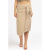 Women's WRAP TIE FRONT MIDI SKIRT - dee elly - image 3 of 4