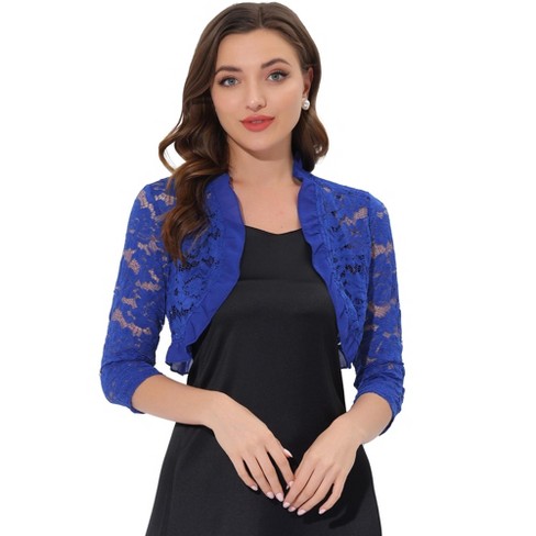 Black Floral Crop Shrug