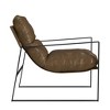 PAGED Accent Chair Vintage Oil Wax Leather Sofa Chair with Removable Armrests, Lounge Chair for Living Room - 4 of 4