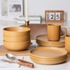 FONTOI 12-Piece Stoneware Dinner Sets with Mugs, Stackable Bowls Sets for 3, Dinner Plates Sets for Home, Kitchen, Orange, 10"*0.7"*10" - 4 of 4