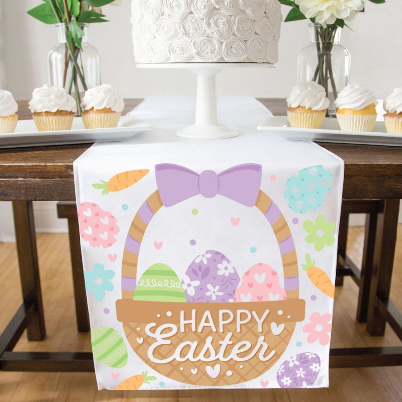 Big Dot of Happiness Spring Easter Bunny - Happy Easter Party Dining Tabletop Decor - Cloth Table Runner - 13 x 70 inches, 3 of 7