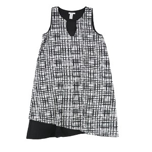 bar III Womens Sleeveless Grid Shift Dress - 1 of 2
