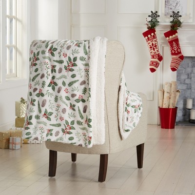 Holiday-Printed Plush Throw Blanket - Great Bay Home