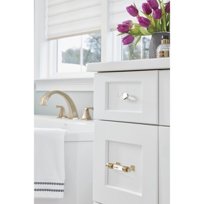 Clear and Bronze Oval Glass Cabinet Knob with Mounting Hardware